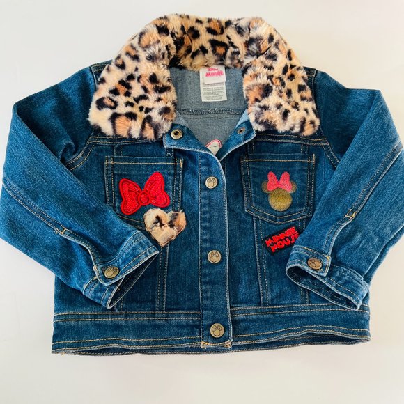Disney Other - DISNEY Junior Minnie Mouse Classic Love Jean Jacket EUC 4T